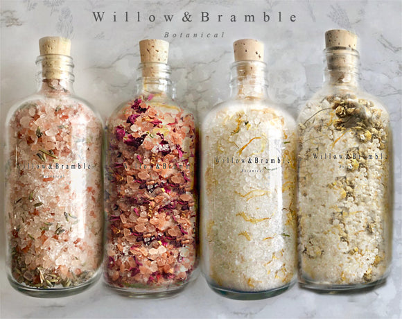 4 Piece Luxurious Bath Salts for Relaxation and Healing - Willowandbramble