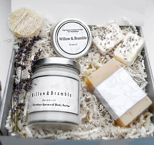 7 Pcs. Couple Husband and Wife Amber Spa Gift Set 75% Couple Gift Organic Quality Handcrafted Spa Box, Men and Women - Willowandbramble